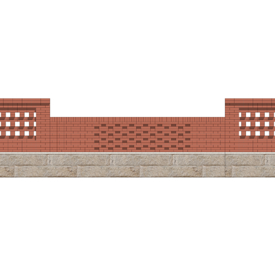 Modern red brick fence