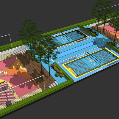 modern badminton sports ground