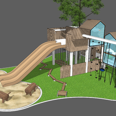 Modern Tree House Clouds Children's Play Area