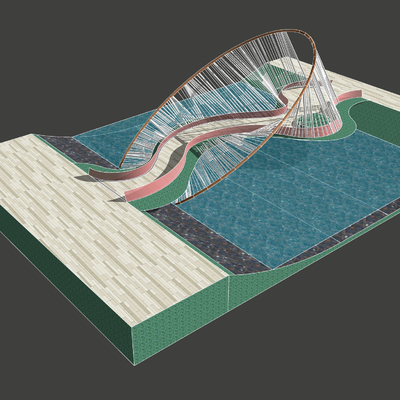 Modern cable landscape bridge