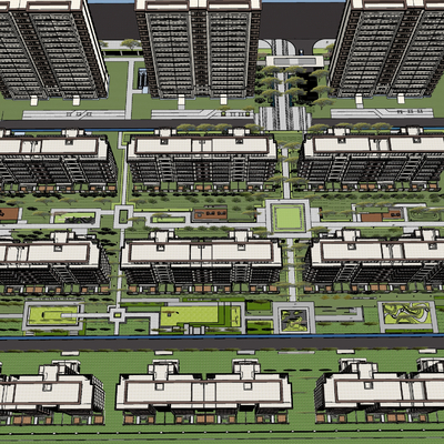 Modern residential bird's-eye view