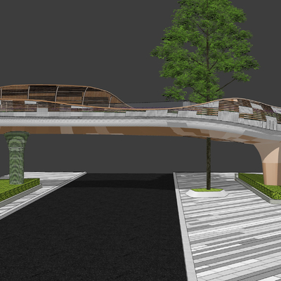 Modern Streamline Modeling Landscape Bridge