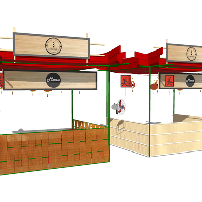 Neo-Chinese Style Outdoor Market Booth