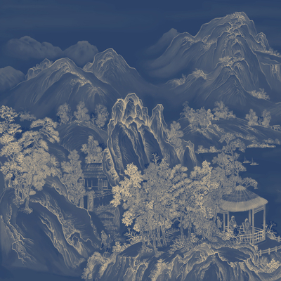 Chinese classical mural wall covering