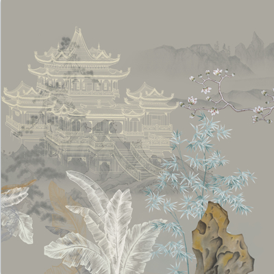 Chinese classical mural wall covering