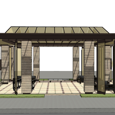 Modern leisure pavilion porch