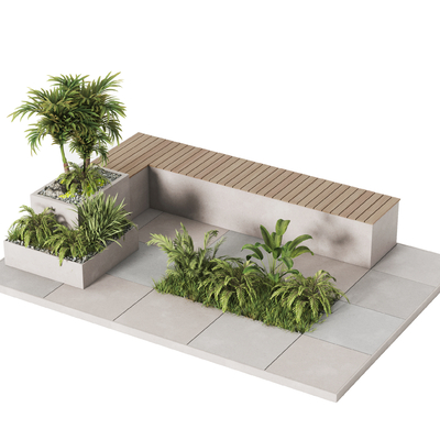 Modern outdoor landscape tree pool seat