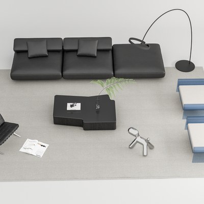 Poliform modern sofa coffee table combination