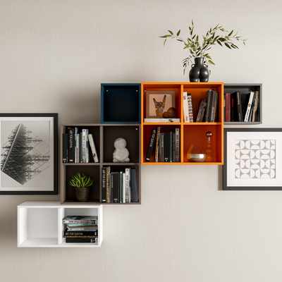 Modern Combination Bookshelf Hanging Cabinet