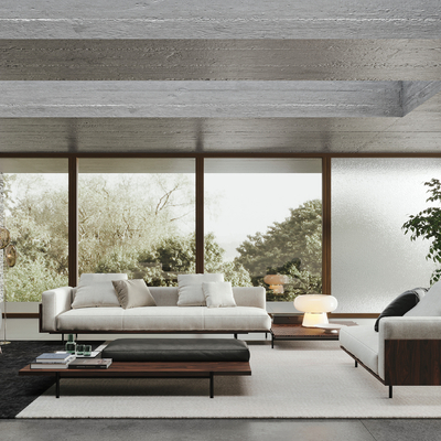 Minotti Brasilia modern sofa coffee table combination