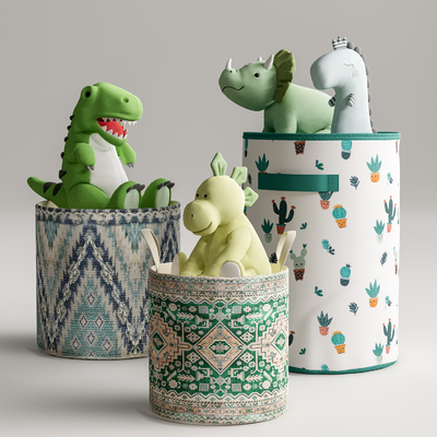 Modern Dinosaur Toy Basket