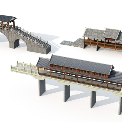 Chinese ancient bridge trestle bridge