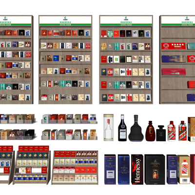 Modern Alcohol and Tobacco Shelf