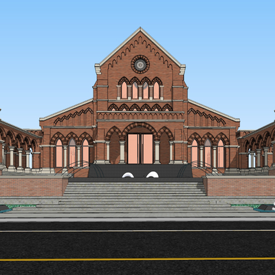 European church building appearance