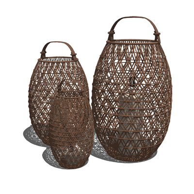 Modern rattan candle lamp