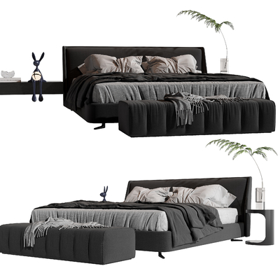 Minotti modern fabric double bed