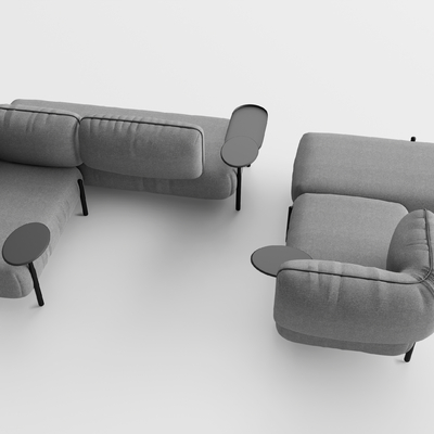 Modern gray stitching office sofa