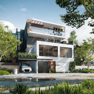 Modern single-family villa architectural appearance