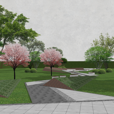 Modern Street Park Landscape