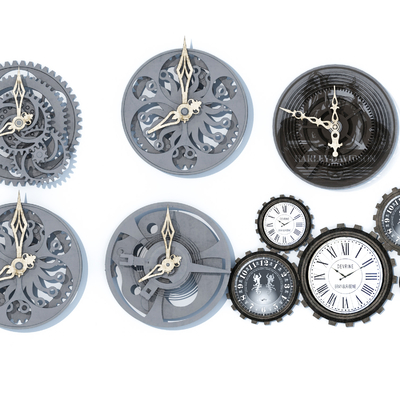 Industrial wind machinery gear wall clock