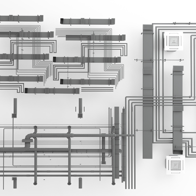 Industrial ventilation pipe ceiling