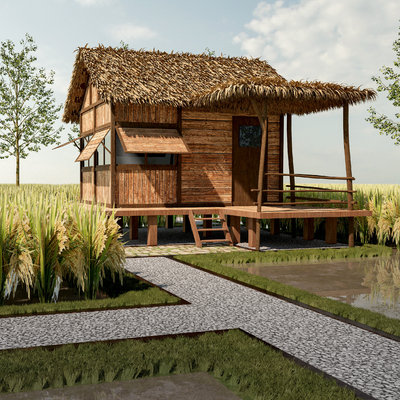 Natural wind thatched house