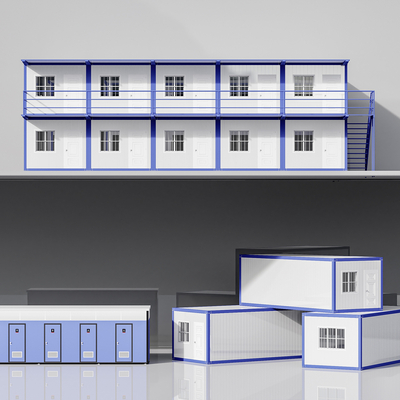 Appearance of modern construction site container dormitory