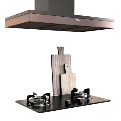 Modern gas stove range hood chopping board combination