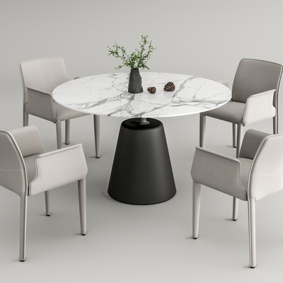 Poliform Round Table Dining Table and Chair