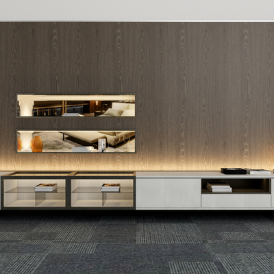 Minotti white TV cabinet