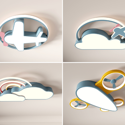 Modern Cartoon Aircraft Clouds Children Ceiling Light