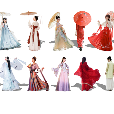 Chinese Hanfu antique classical figure woman beautiful woman