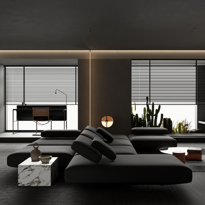 Poliform modern high gray living room