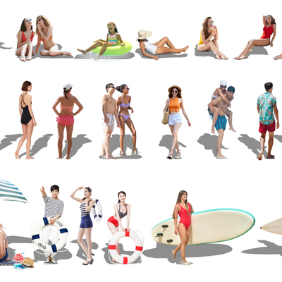 Modern Beach Vacation Men and Women 2d Components