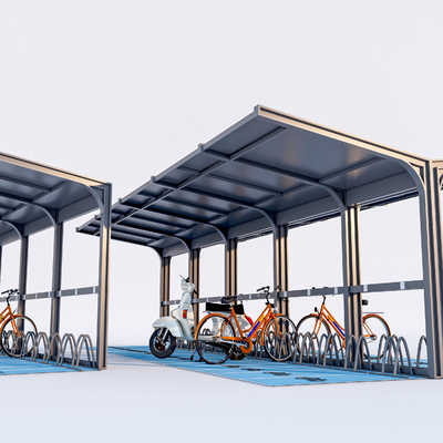 Modern non-motorized carport canopy bicycle shed