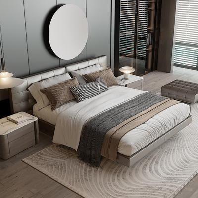 Milotti Minotti gray double bed