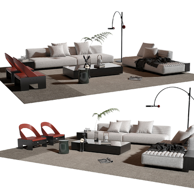 Minotti sofa coffee table combination