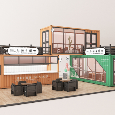 Industrial wind container fast food restaurant architectural appearance