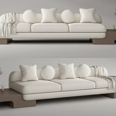 Silent Cream Style many people sofa