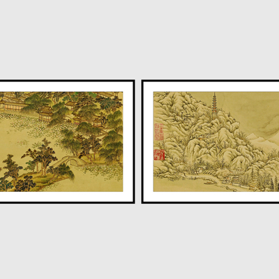 Chinese elegant old meticulous painting decorative painting