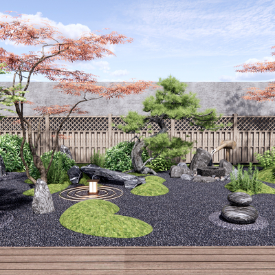 Japanese-style dry landscape Garden Landscape