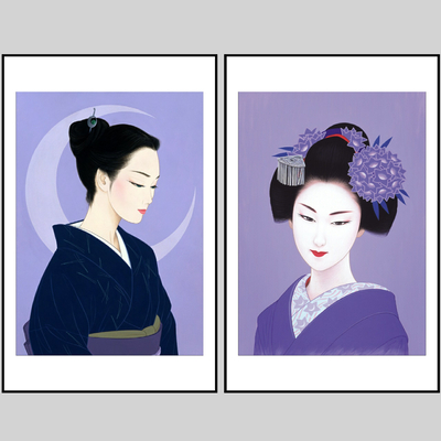 Japanese Kimono Beauty Decorative Painting Hanging Painting