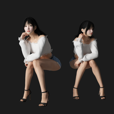 Modern Sitting Beauty Characters