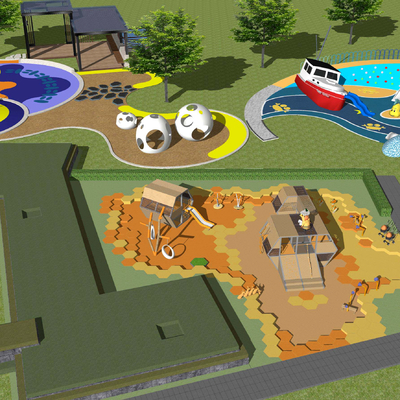 Modern Children's Park Playground Activity Area