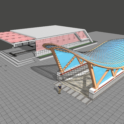 Modern Underground Subway Entrance Canopy