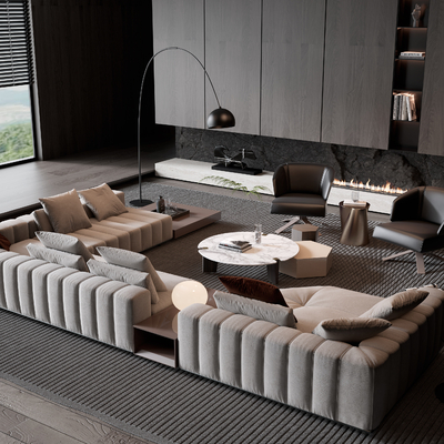 Minotti white corner sofa