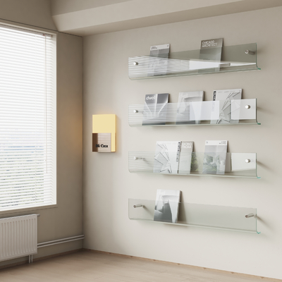 Modern Glass Wall-Mounted Bookshelf