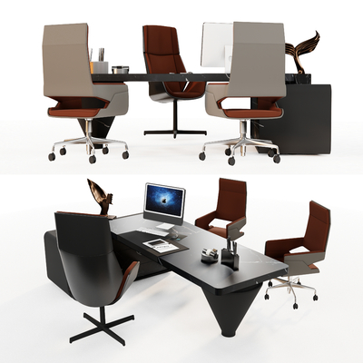 Modern office desks and chairs