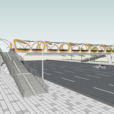 modern traffic building overpass