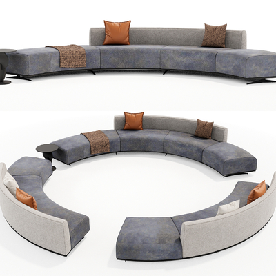 Nordic curved sofa model